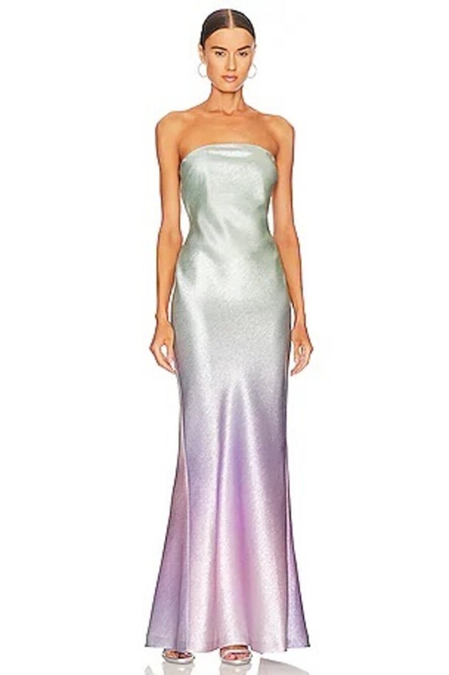 Auteur Studio Eva Ombre Boas Strapless Dress XS
